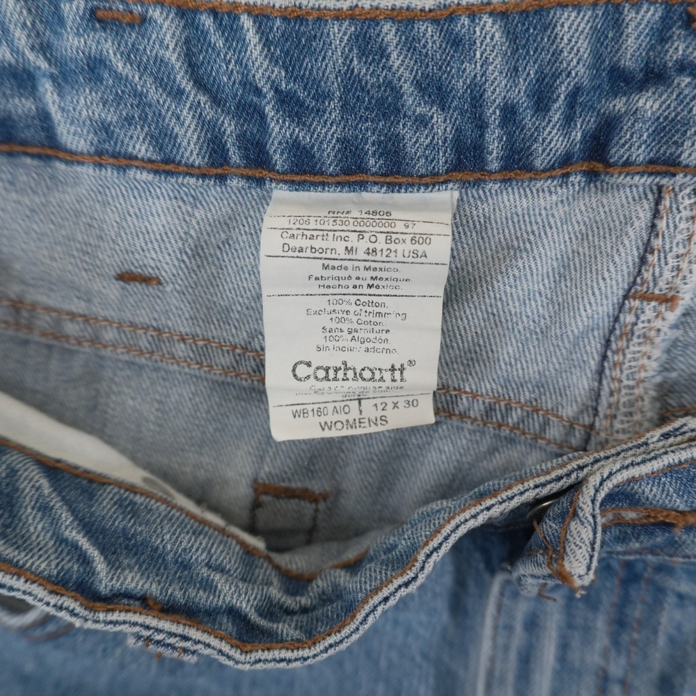 Carhartt Jeans Womens 12/30 Light Wash Blue WB160 Relaxed Straight Leg Denim - Picture 12 of 12